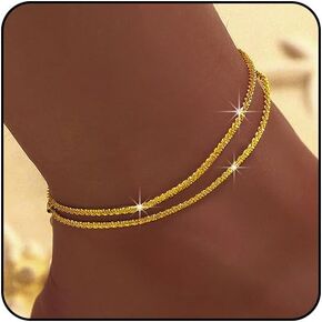 Silver Ankle Bracelets for Women Diamond Anklets for Women Waterproof Cross Heart Butterfly Anklets for Women Large Ankle Tennis Rhinestone Anklet Plus Size Anklets for Women Big Ankles Beach Summer Foot Jewelry