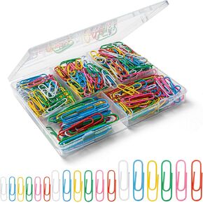 Paper Clips Assorted Sizes, Cute Colored Paper Clip for Paper,Office Supplies,Small Medium Large Jumbo, Colorful and Heavy Duty, Ideal for Bookmark- Pack of 350