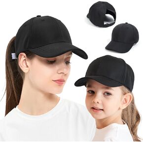 2Pcs Mama and Mini Hats Ponytail Baseball Caps Parent-Child Matching Hat High Messy Bun Ponycap Trucker