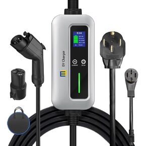 شاحن MW المستوى 2 EV شاحن محمول EV لشحن المركبات الكهربائية، شاحن EV المستوى 1 مع كابل 5 أمتار، محطة شحن EV المنزلية Nema 14-50 Plug، J1772 محول شاحن 100V-240V 32Amp in Kuwait