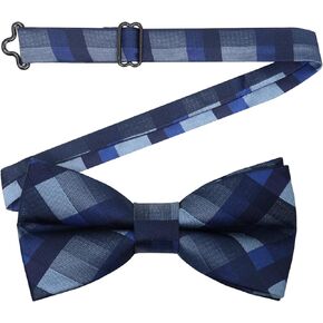 Mens Bow Tie Plaid Bow Tie for Men Pre Tied Adjustable Bow Tie for Wedding, Tuxedo, Party