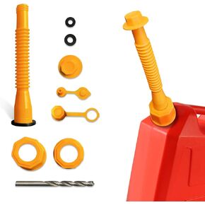Gas Can Spout Replacement, Gas Can Spout Kit with Gas Can Vent Caps,Gas Can Nozzle,Spout Cover,Thick Rubber Pad, Fuel Vent Caps Nozzle Kit Universal for Most 1/2/5/10 Gallon Gas Can