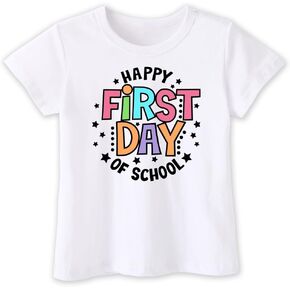 First Day of School Shirts for Boys Girls Kids, Back to School Shirt for Toddler, Happy First Day of School Funny Tee