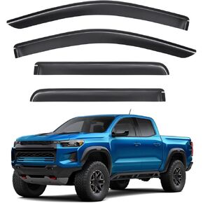Tape-On Rain Guards for Chevy Colorado/GMC Canyon 2023 2024, Window Visors Side Window Deflectors Compatible with Chevrolet Colorado/GMC Canyon Accessories (4pcs)