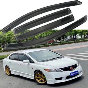 Vent Visor Side Window Deflector 4Pcs for 06 07 08 09 10 11 Honda Civic Sedan Mugen Style,Rain Guards for Car Windows Visors,Car Accessories