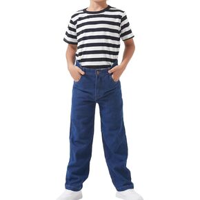 GRANDWISH Boys Straight Fit Jeans, Boy's Denim Pants with Adjustable Waist, Size 6-14(XS-XL)