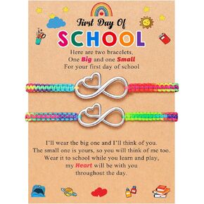 Love Infinite Rainbow Bracelets- Kindergarten Pre K 1st 2nd Grade Back to School Mommy and Me Mom Daughter Gifts
