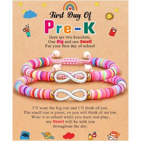 Infinite Love Back to School Bracelet Mommy and Me Mom and Daughter Kindergarten Pre K Gifts