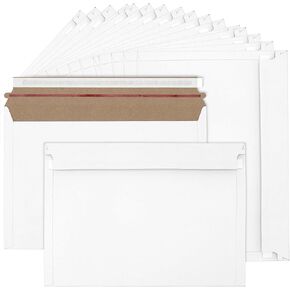 150PCS 9x12 Inches White Cardboard Rigid Mailers, Self Seal Photo Document Mailers,Rigid Paperboard Envelopes for Shipping,CD,Paper