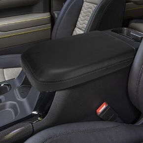 LEXLEY Center Console Pad Armrest Box Cover Leather Protector Covers For 2024 Chevy Silverado&GMC Sierra 2500HD 3500HD,2024 Silverado&Sierra 1500,Bucket Seats ONLY-Black Stitches