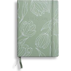 LEUCHTTURM1917 دفتر ملاحظات إصدار الفنان الرسمي من Bullet Journal - دفتر ملاحظات مصمم لـ BuJo، متوسط ​​A5 204 صفحة من ورق 120 جرامًا للمتر المربع، مع دليل جيب Bujo in Kuwait