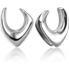 1 Pair Cute saddle gauges Ear Tunnels Plugs 316 Stainless Steel Ear Gauges Weight Saddle Plugs Hypoallergenic expander Piercing Body Jewelry for women and men