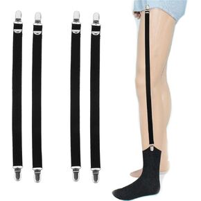 Adjustable Shirt Stays for Men Elastic Shirt Garter Adjustable Elastic Garter Straps Adjustable Shirt Stays for Men Sock Non-slip Clamps
