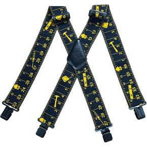 Suspenders For Men - Suspenders For Men Heavy Duty（Big And Tall Construction Work Suspenders）2 Inch Tape Measure Suspenders