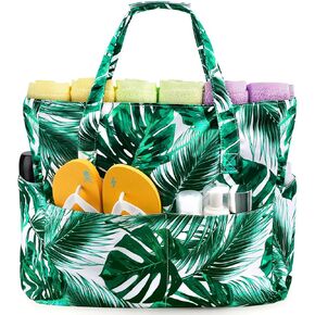hatisan Beach Bag Waterproof Sandproof for Women Extra Large Beach Tote Bag Pool Bag for Gym Travel with Wet Compartment