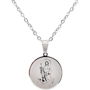 Catholic Town stainless steel St Jude Thaddeus Medal Necklace with chain (Available in Gold and Silver colors)
