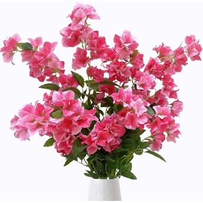 Pack of 6 - Artificial Bougainvillea Flowers Branches 39.3" Long Greenery Flowers Stems for Home Wedding Bouquets Table Centerpieces, Garden, Outdoor Wall Decor (Carmine Pink - 6 Pack)