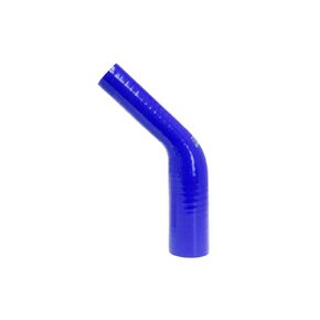 HPS HTSER45-100-138-BLUE Silicone High Temperature 4-ply Reinforced 45 degree Elbow Reducer Coupler Hose, 75 PSI Maximum Pressure, 4" Leg Length on each side, 1" > 1-3/8" ID, Blue