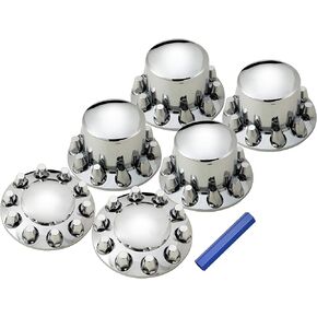 Axle Covers Complete Set Chrome ABS (2 Front 4 Rear) for Semi Truck