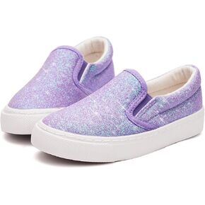 Toandon Toddler Kids Girls Sparkle Slip On Walking Shoes Age 2-10