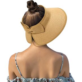 Beach Hats for Women, Packable Sun Hat Womens, Summer Visor Sun Hat, Straw Hats for Women UV Protection, Beach Hat for Girls