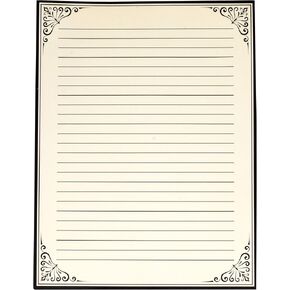 100 Vintage Stationery Paper Elegant Retro Lined Sheets for Writing Poems Lyrics Letters Office Notes and Printing Supplies Cream 8.5" X 11"