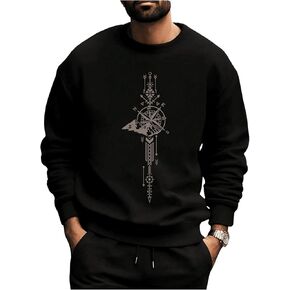 SOLY HUX Sweatshirts for Men Graphic Print Crew Neck Long Sleeve Casual Pullover Tops