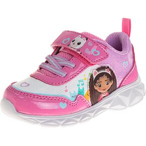 Gabby's Dollhouse LED Sneakers with Easy Strap - Gabbys Laceless Closure Lightweight Light up Kitty Cat Shoes (Size Toddler-Little Kid)