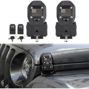 Anti-Theft Hood Latches Catch for Jeep Wrangler JL JLU Gladiator JT 4XE 2018 2019 2020 2021 2022 2023 Rubicon Sahara U.S. Flag
