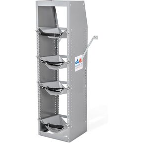 AA Products TR-4-52 Refrigerant Tank Rack Steel Freon Tank Holder Rack Shelving Storage with Top Shelf for Cargo Van, 52" H x 14.7" W x 13" D