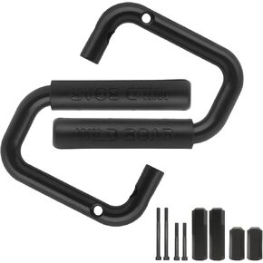 Front Grab Handles, Aluminum Alloy with Non-Slip Rubber Grip Grab Fit for 2007-2017 Jeep Wrangler JK JKU Sport Rubicon Sahara 2/4 Door (Black)