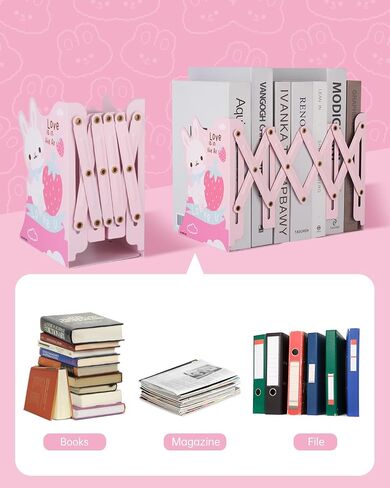 نهايات الكتب القابلة للتعديل، نهايات الكتب، نهايات الكتب المعدنية للأرفف، نهايات الكتب الثقيلة، منظم الكتب المكتبية للمنزل والمكتب والفصول الدراسية وغرفة الأطفال (الأرنب) in Kuwait