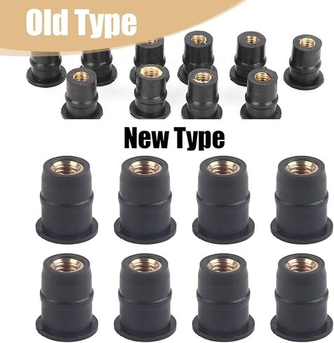 10 قطع M5 مثبتات صواميل الزجاج الأمامي المعدلة للدراجات النارية، ملحقات براغي مطاطية، مجموعات استبدال مسامير السيارة العالمية المقاومة للماء للدراجات النارية والسيارات والشاحنات وقوارب الكاياك ATV (أسود) in Kuwait