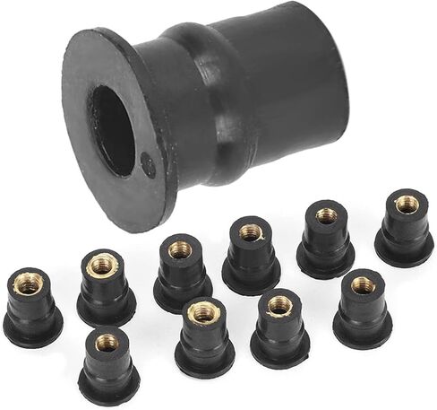 10 قطع M5 مثبتات صواميل الزجاج الأمامي المعدلة للدراجات النارية، ملحقات براغي مطاطية، مجموعات استبدال مسامير السيارة العالمية المقاومة للماء للدراجات النارية والسيارات والشاحنات وقوارب الكاياك ATV (أسود) in Kuwait