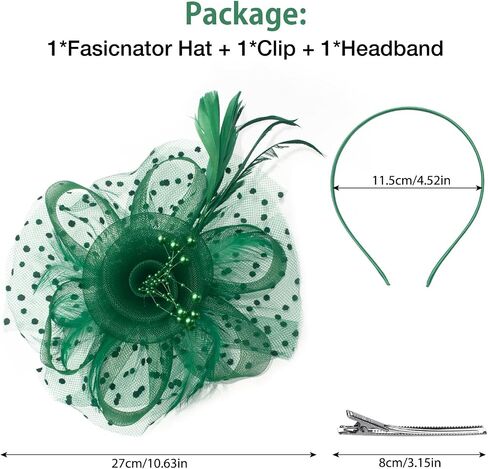 Fascinators Hat for Women Tea Party Headband Kentucky Derby Wedding Flower Cocktail Mesh Ribbons Feathers Hair Clip in Kuwait