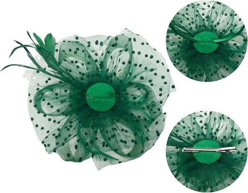 Fascinators Hat for Women Tea Party Headband Kentucky Derby Wedding Flower Cocktail Mesh Ribbons Feathers Hair Clip in Kuwait
