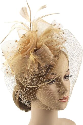 Fascinators Hats Women Pillbox Hat Feathers Derby Headband Wedding Headwear Tea Party Hair Clip 20s 50s Top Hat in Saudi Arabia