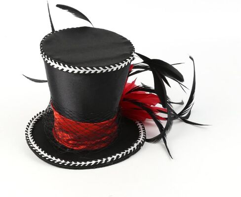 قبعة علوية للسيدات للحفلات Fascinator باللون الأحمر، مقاس واحد - مصنوعة يدويًا بأناقة in Saudi Arabia