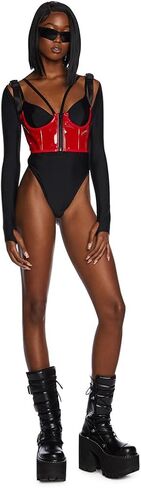 Dolls Kill My Type Underbust Corset by Poster Grl - Vegan Leather Dress With Structured Boning, Perfect for Edgy Fashion in Saudi Arabia