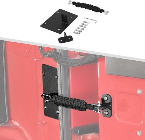 Rear Door Check Strap Tailgate Stopper Limiter Compatible with Jeep Wrangler JK JKU 2007-2018 (Black) in Saudi Arabia