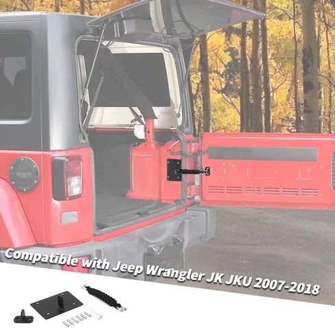 Rear Door Check Strap Tailgate Stopper Limiter Compatible with Jeep Wrangler JK JKU 2007-2018 (Black) in Saudi Arabia