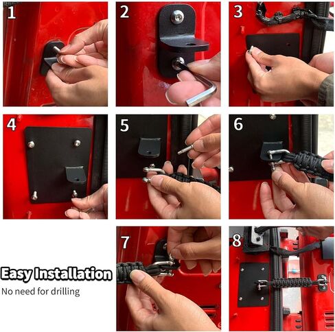 Rear Door Check Strap Tailgate Stopper Limiter Compatible with Jeep Wrangler JK JKU 2007-2018 (Black) in Saudi Arabia