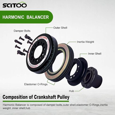 SCITOO 23124-39802 594-505 Harmonic Balancer Crankshaft Pulley Fits 2003-2006 for Kia Sorento in Saudi Arabia