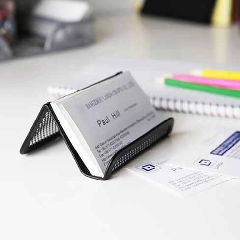 Black Business Card Holder, Metal Mesh Business Card Holder, Credit Name Card Case, Office Card Collection Organizers Desk Storage Stand Index Card Filing Products Office Products in Saudi Arabia