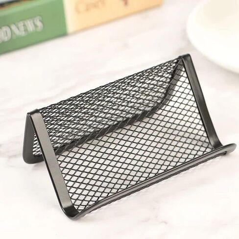 Black Business Card Holder, Metal Mesh Business Card Holder, Credit Name Card Case, Office Card Collection Organizers Desk Storage Stand Index Card Filing Products Office Products in Saudi Arabia