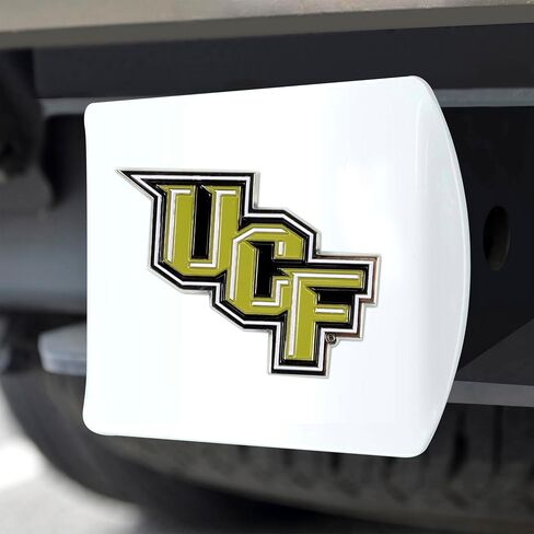 FANMATS 43619 Clemson University Color Hitch Cover - White with Metal Chrome 3D Logo Emblem – Easy Installation on Truck, SUV, Car - Ideal Gift for Die Hard NCAA Fan in Saudi Arabia