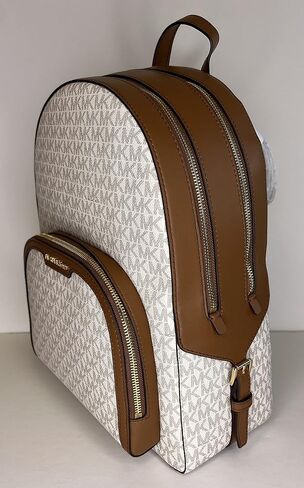حقيبة ظهر Michael Kors MICHAEL Michael Kors Jaycee بجيب كبير بسحاب مزودة بمحفظة كونتيننتال كبيرة/خطاف محفظة معصم (Signature MK Vanilla) in Saudi Arabia