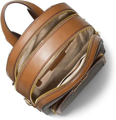 حقيبة ظهر Michael Kors MICHAEL Michael Kors Jaycee بجيب كبير بسحاب مزودة بمحفظة كونتيننتال كبيرة/خطاف محفظة معصم (Signature MK Vanilla) in Saudi Arabia
