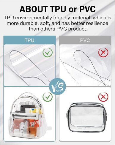 FADEON Clear Mini Backpack Purse for Women Small Backpacks, Designer Transparent Backpack Stadium Approved Clear Bag Brown in Saudi Arabia