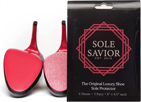 Sole Savior- (3 PAIR!) Compatible Louboutin Sole Protector for Christian Louboutin Shoes, Red Bottom Protectors for Luxury Shoes- Christian Louboutin Sole Protector- 3M, Clear and Large, 6 x 4.5in. in Saudi Arabia